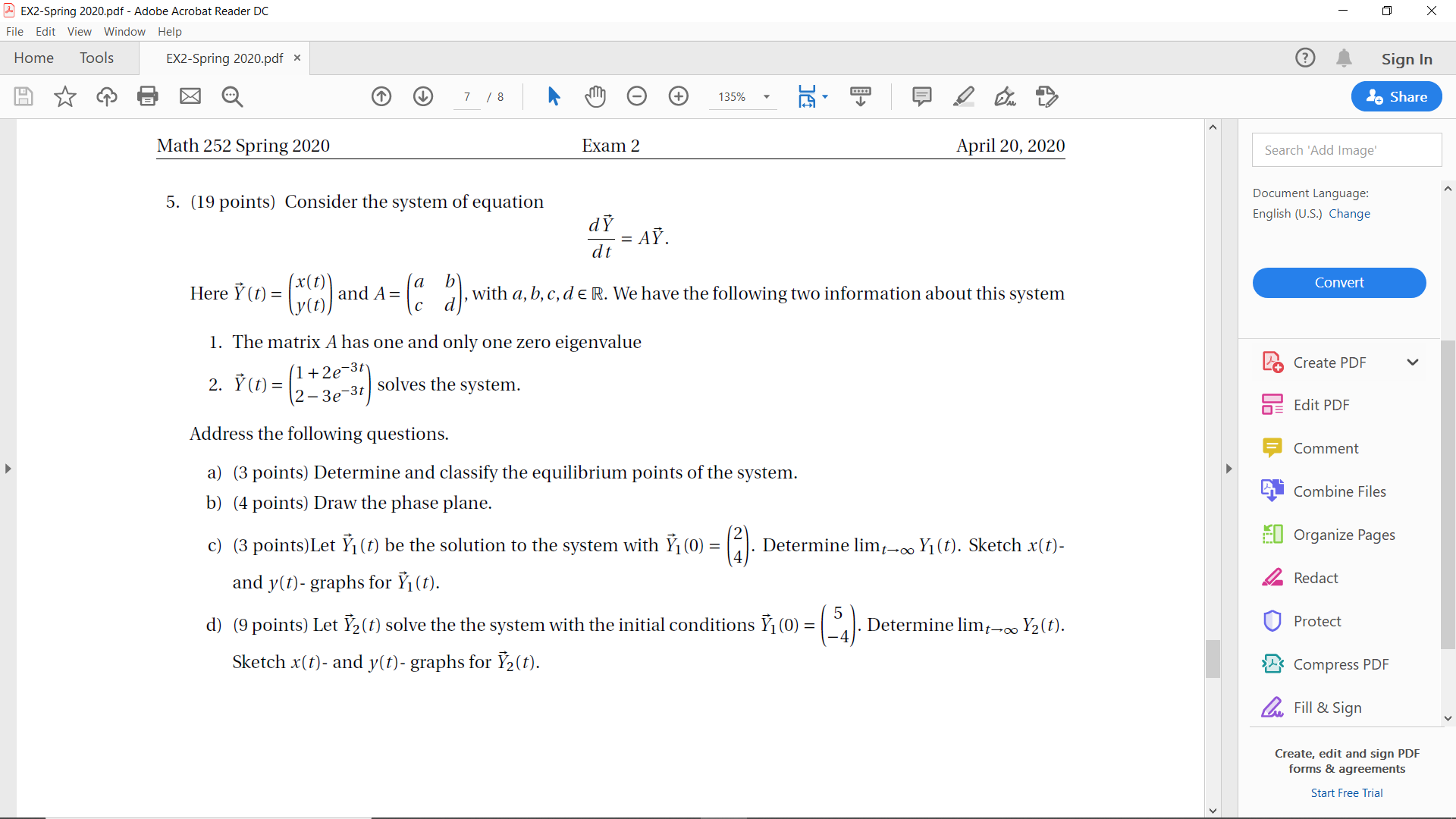 I have something to ask about this question EX2-Spring 2020.pdf - Adobe