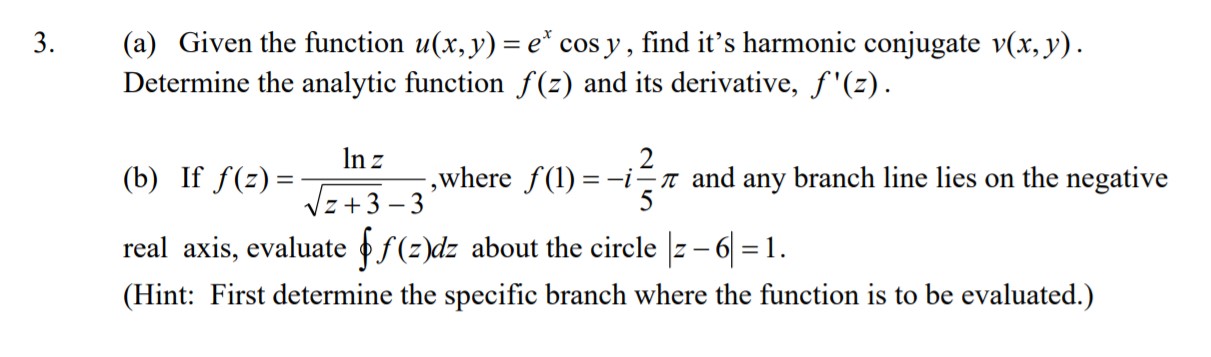 3. (a) Given the function u x y e y x (