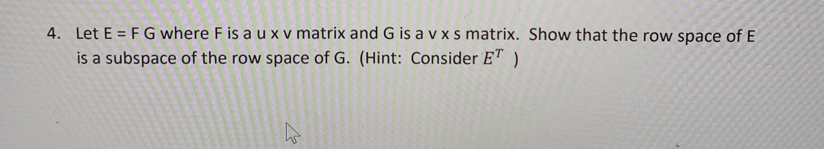 thank you for help 4. Let E = F G where F