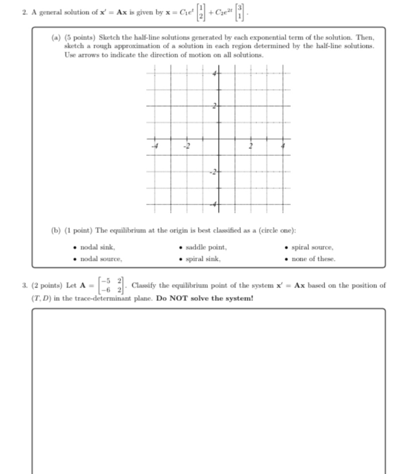 = 4 The only eigenvalue for the matrix is A = -1