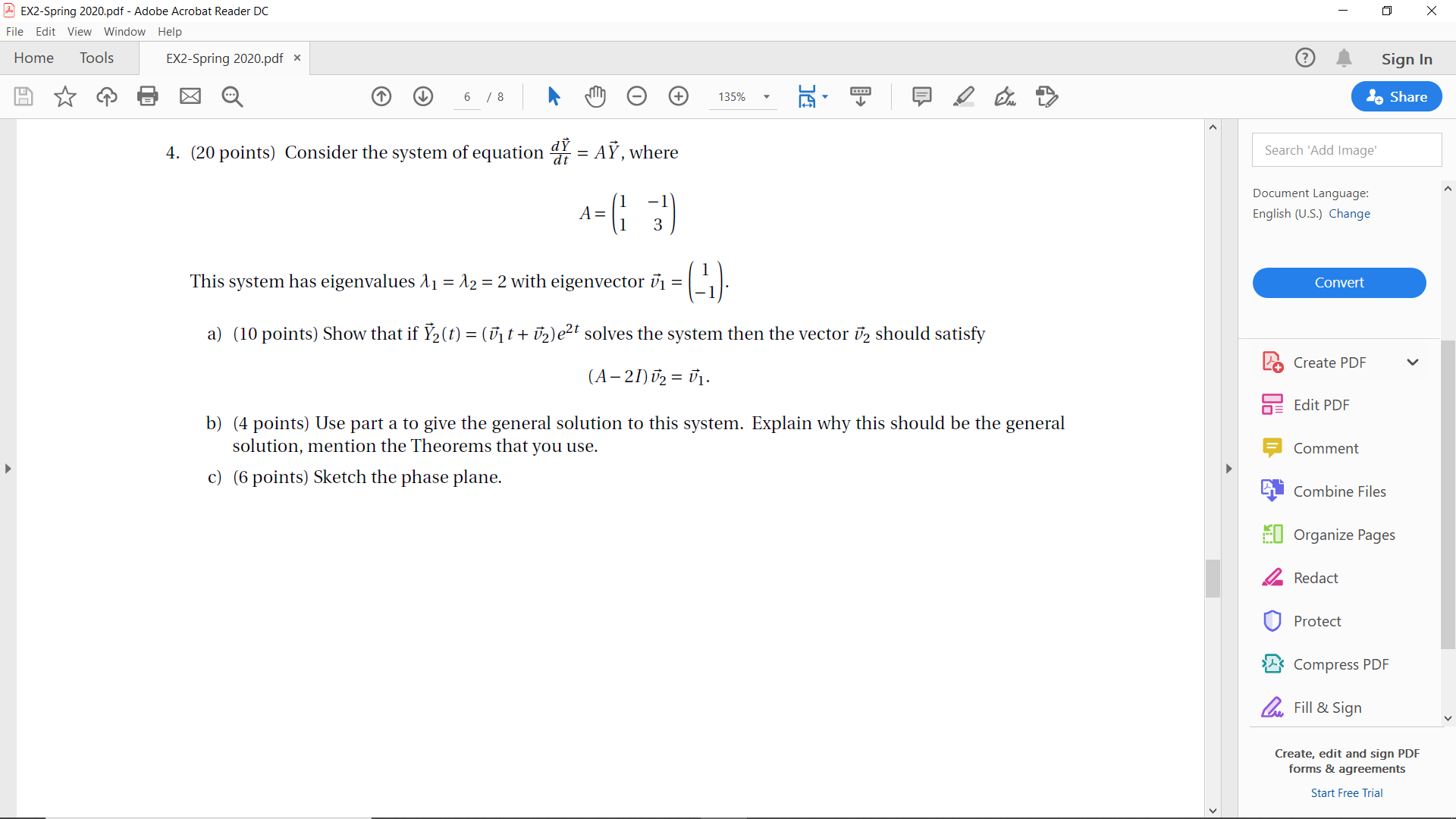 Hello, this is my EX2-Spring 2020.pdf - Adobe Acrobat Reader DC X