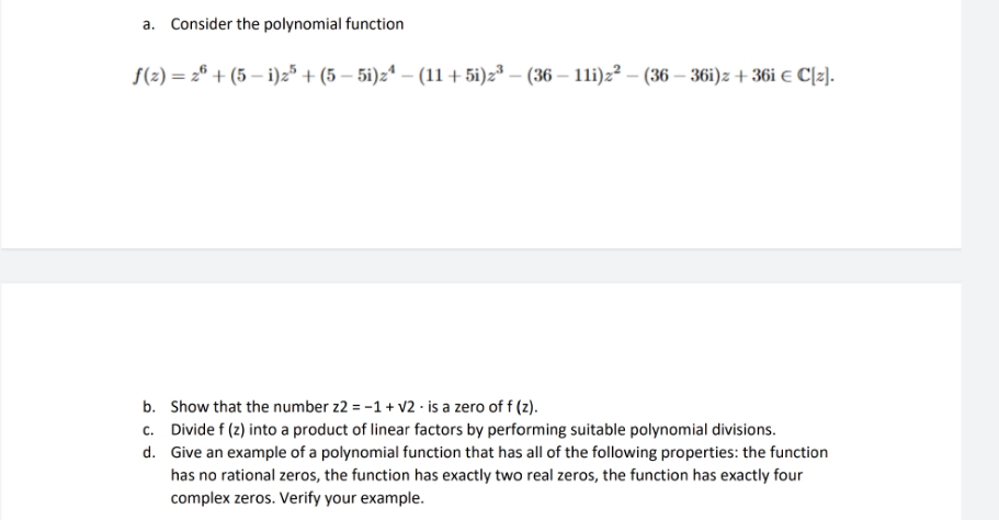 Need the Solution of this Question, Complete solution, 3. Consider the polynomial