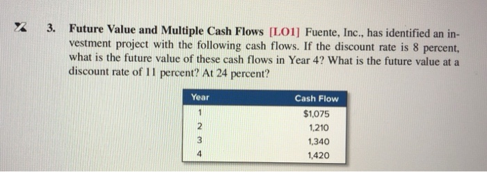 please post answer in excel with formula shown! thanks! x 3. Future