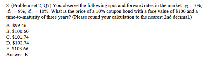  Please show how (E) was derived. 8. (Problem set 2, Q7)