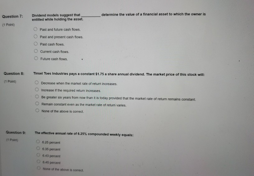 please answer all 3 questions thank you!!! determine the value of