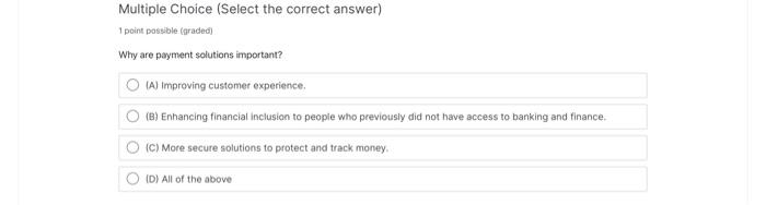 isfare the key factoris) driving the development of payment solutions? (A) New