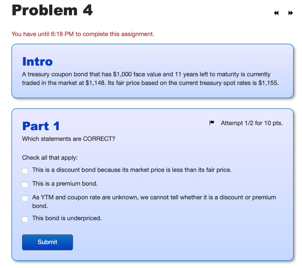  You have until 6:18 PM to complete this assignment. Intro A
