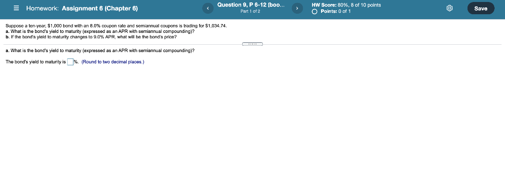  E Homework: Assignment 6 (Chapter 6) Question 9, P 6-12 (boo..