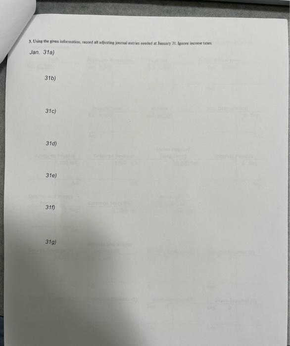 provided below FAST DELIVERIES, INC. Balance Sheetal January 1 Awes Cash Liabilities