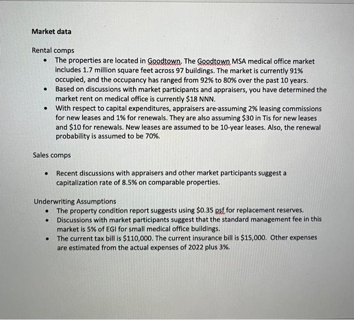 the "Excel Project 5 folder in OAKs. Screening Memo - Medical Office