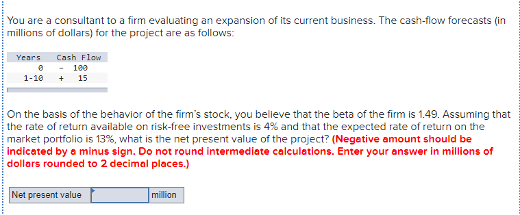 earn a rate of return of 10% this year. The beta of