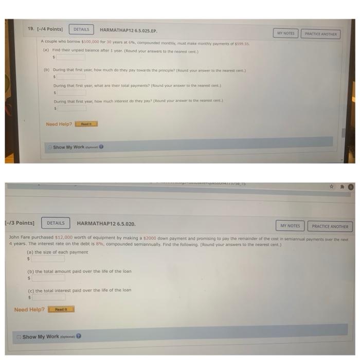  19. (-/4 Points DETAILS HARMATHAP126.5.025.EP. MY NOTES PRACTICE ANOTHER A couple