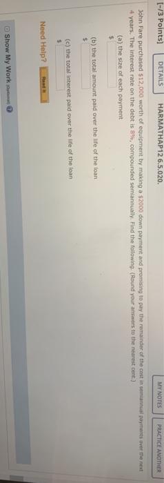 of $59.55 (a) Fund the wood balance after 1 year. (Round your