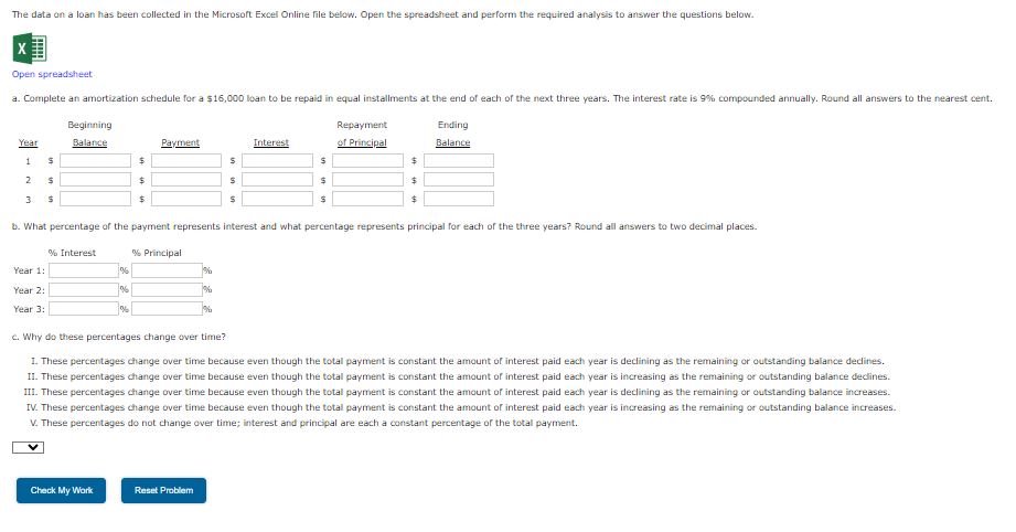  The data on a loan has been collected in the Microsoft