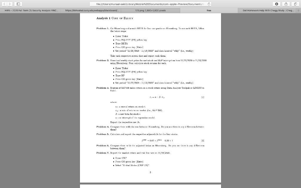 Tarm (1) Sacurity Analysis FINC Cat Homework Help With Chagg Study Cheg.