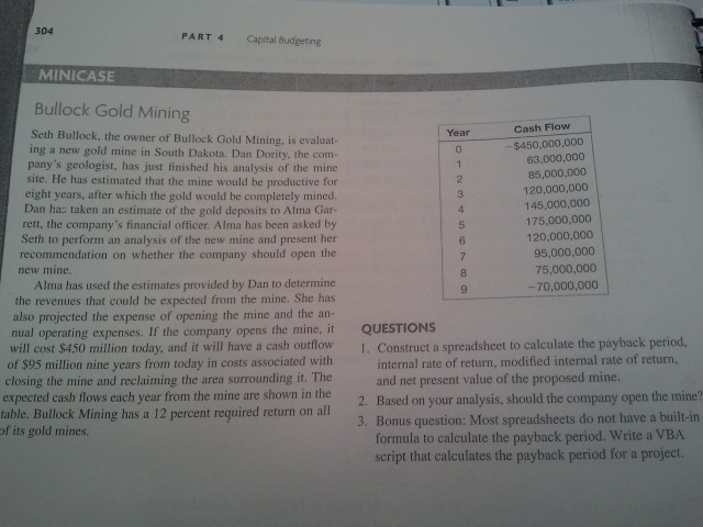 Need help with Question 3 please !!! Seth Bullock, ihc owner of