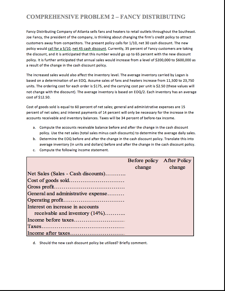 I need some help with the problem that is attached to this