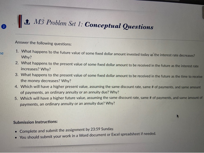 Please answer the following questions 1 M3 Problem Set 1: Conceptual Questions