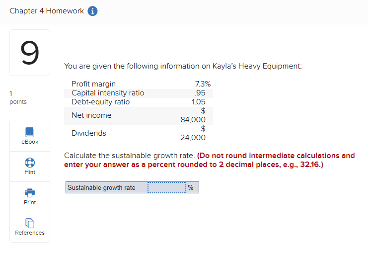  Chapter 4 Homework i 9 1 points You are given the