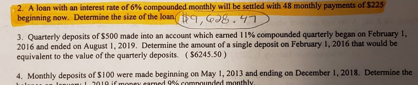 The correct answer to the problem is provided and circled, I