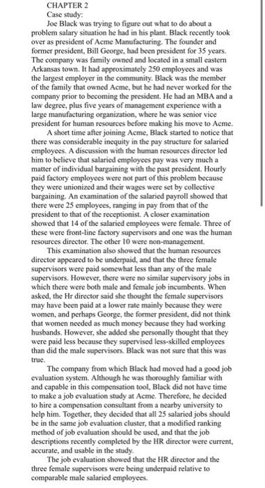  CHAPTER 2 Case study: Joe Black was trying to figure out