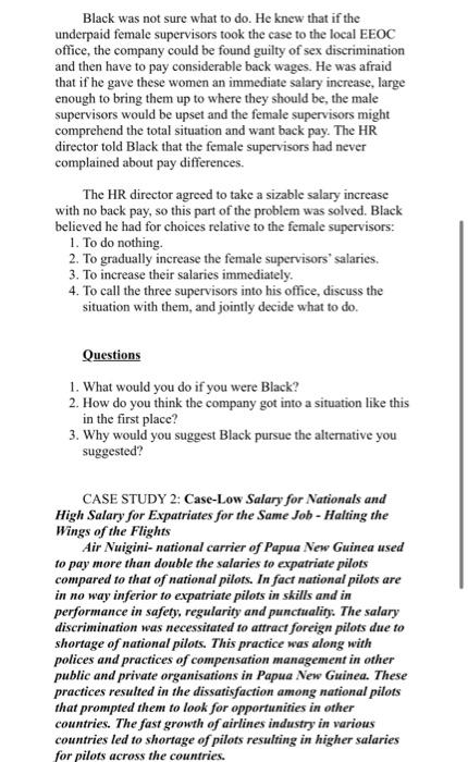 what to do about a problem salary situation he had in his