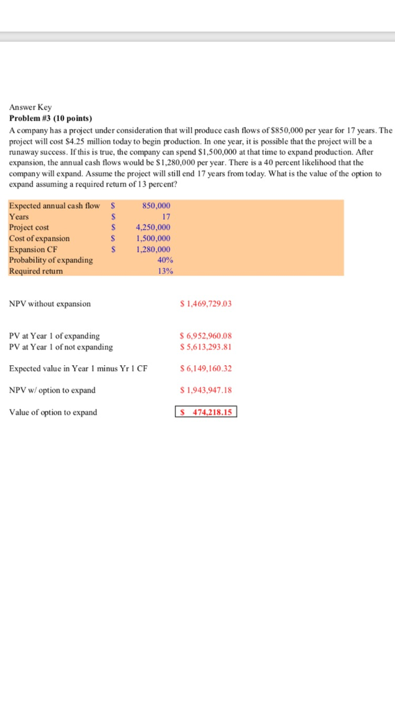  PLease work out steps in excel for practice Answer Key Problem