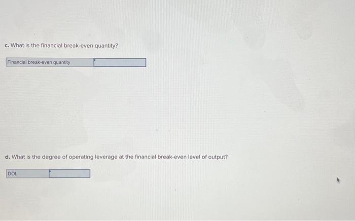 project has the following estimated data; price =$74 per unit; variable costs
