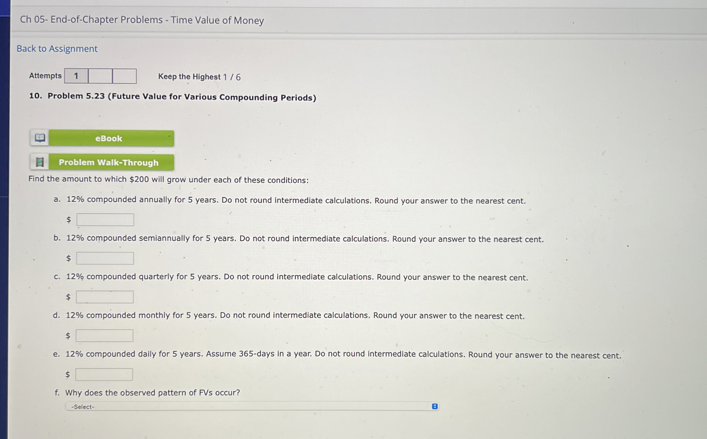  Ch 05- End-of-Chapter Problems - Time Value of Money Back to