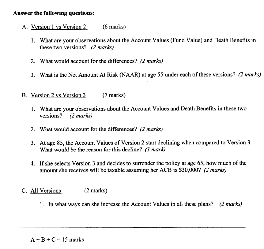 we discussed the flexibility of a Universal Life policy and the choices