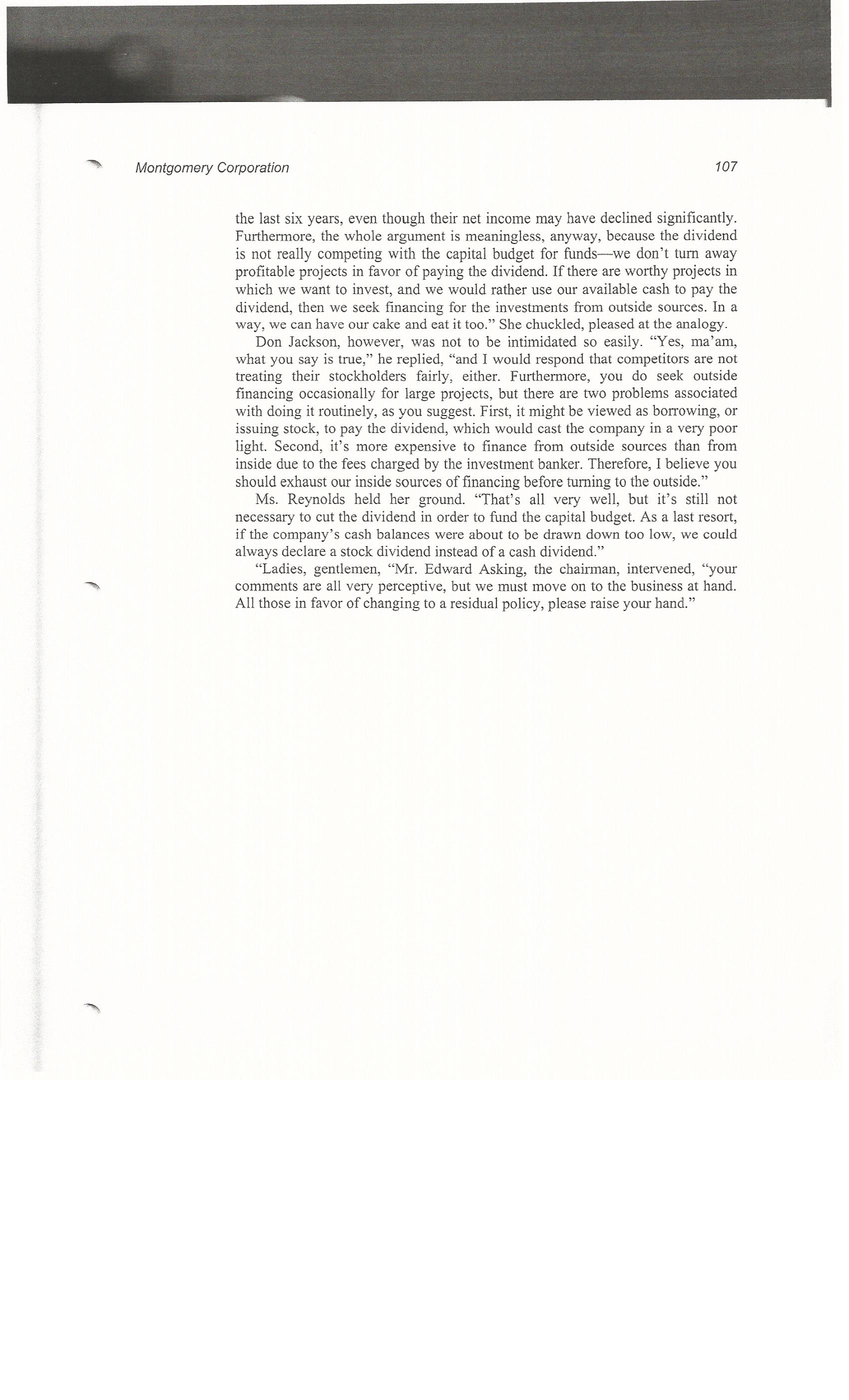 would you say are being practiced by Montgomery's competitors in the retailing