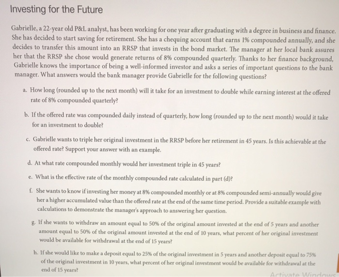 Hello, please help me solve those problem from a to h. Thank