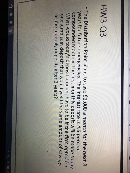  The Distribution Point plans to save $2,000 a month for the