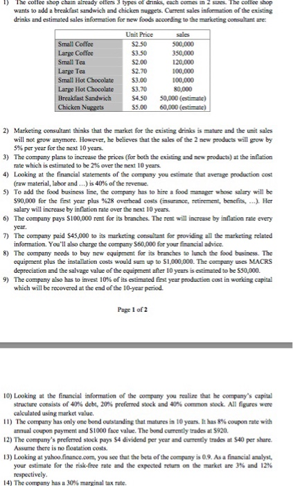  Using excel, do we accept or reject? ) The cotlee shop