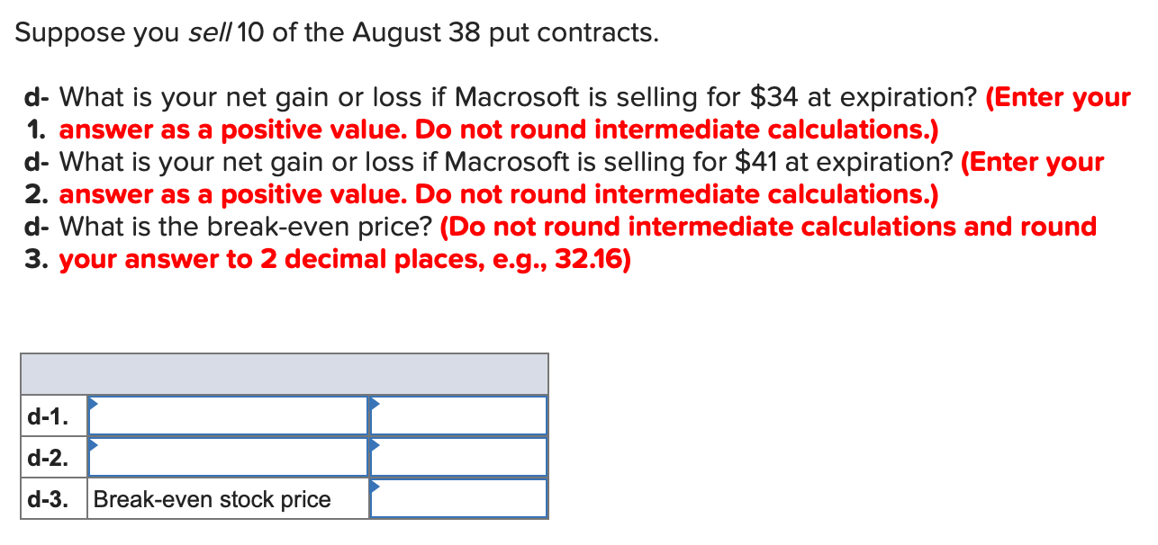 Macrosoft Expiration Feb Mar May Aug Strike Price 38 38 38 38
