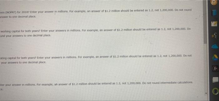 not found intermediate calculations. Round your answers to one decimal place 2018