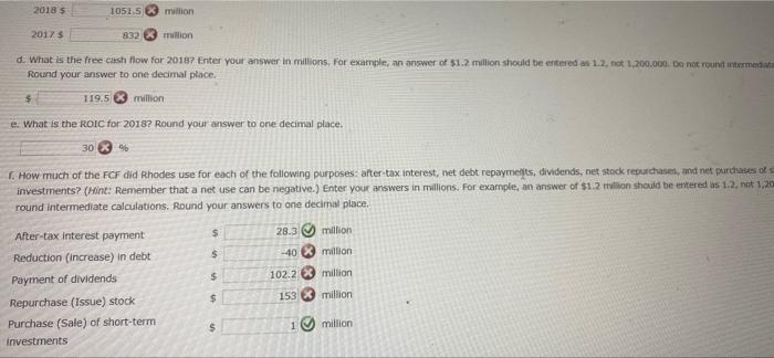For example, an answer of $1.2 milion should be entered as 12,