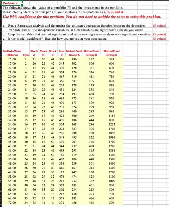 please answer. i will thumbs up Problem 4 The following shows the