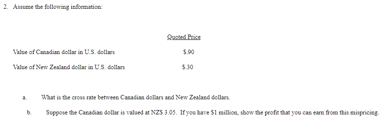 Show all work using excel, please! 2. Assume the following information: Value