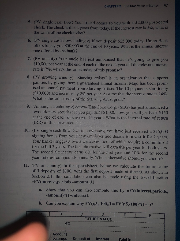  please help with number 8 but only in excel CHAPTER 2