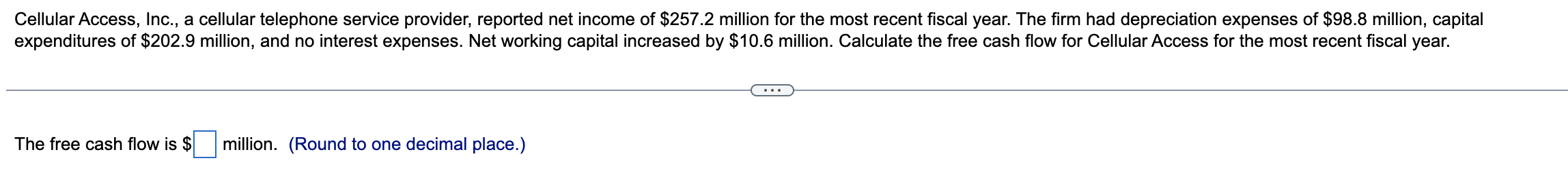 Cellular Access, Inc., a cellular telephone service provider, reported net income