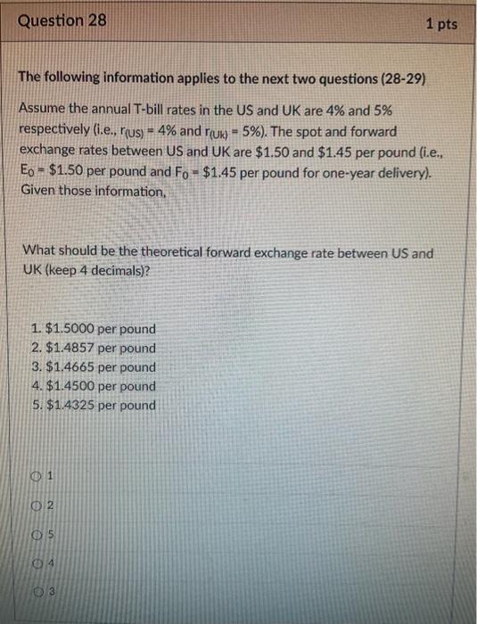 please help will rate!!! Question 28 1 pts The following information applies