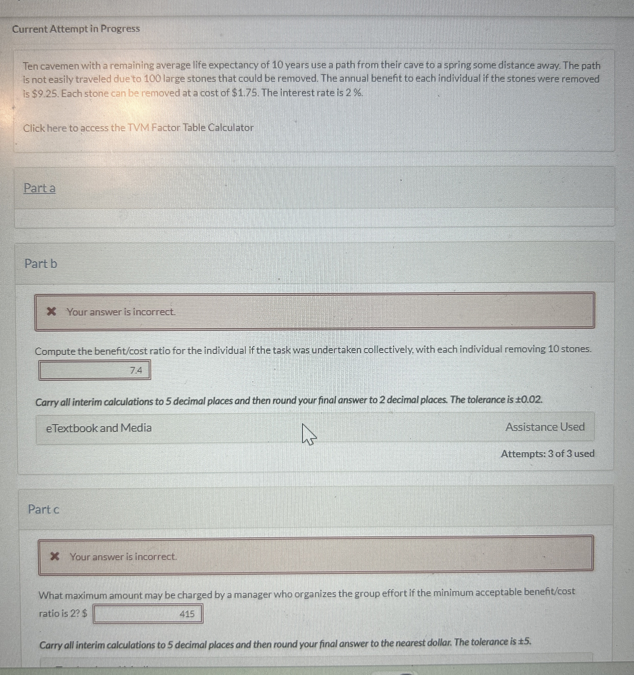  Current Attempt in Progress Ten cavemen with a remaining average life