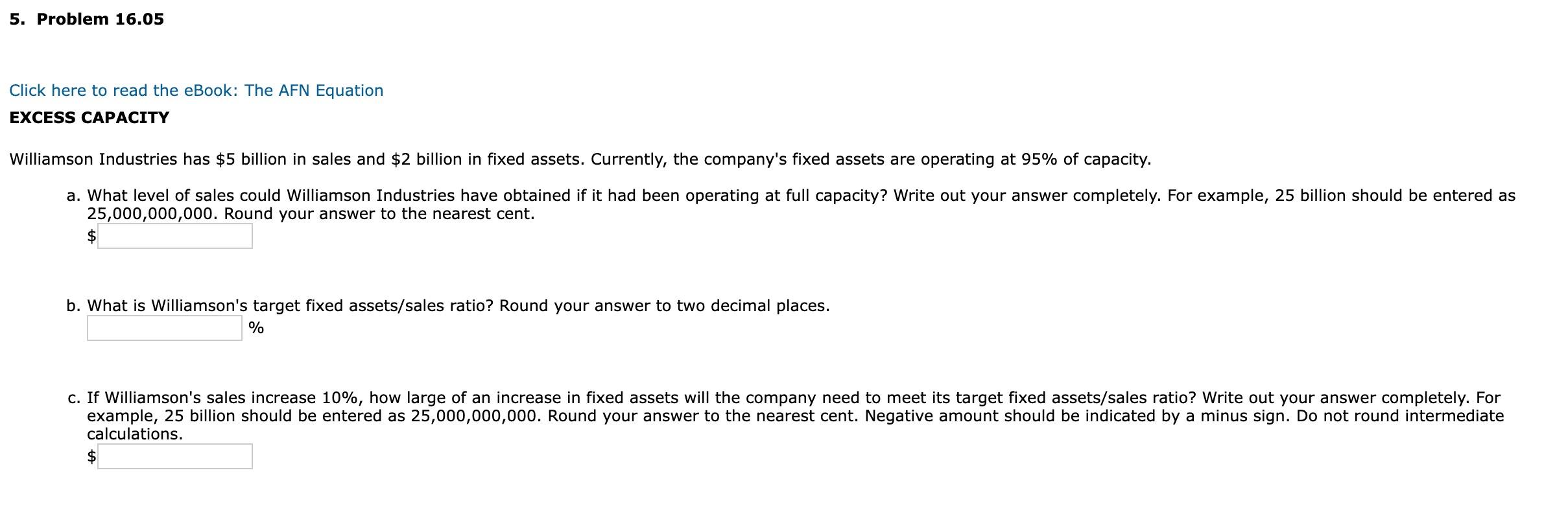  5. Problem 16.05 Click here to read the eBook: The AFN