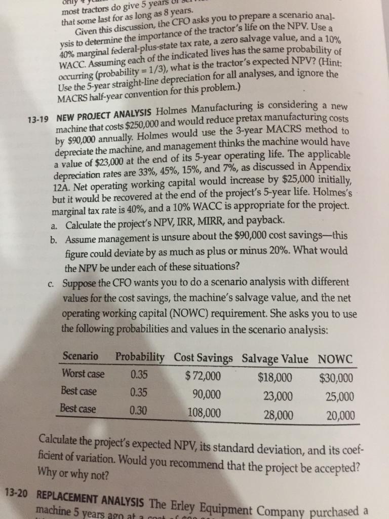 13-19, with comprehensive answer step-by-step please most tractors do give 5