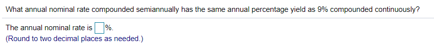 What annual nominal rate compounded semiannually has the same annual percentage