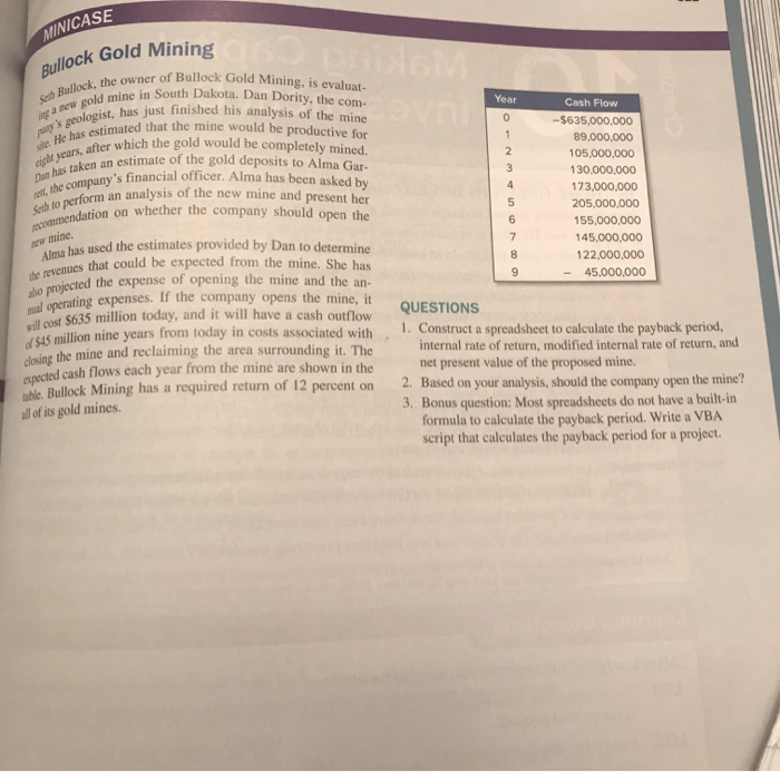 INPUT: Page 1: Use Investment, cash-flows and discount rate as presented in