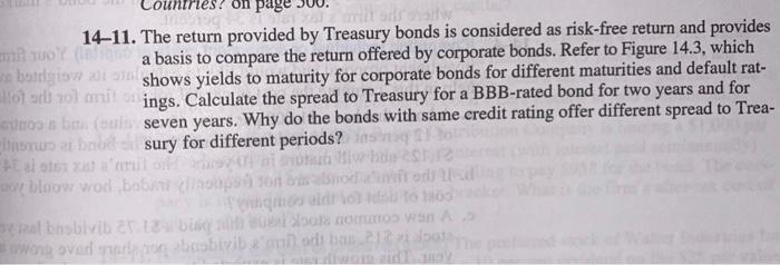  Please solve all -11. The return provided by Treasury bonds is