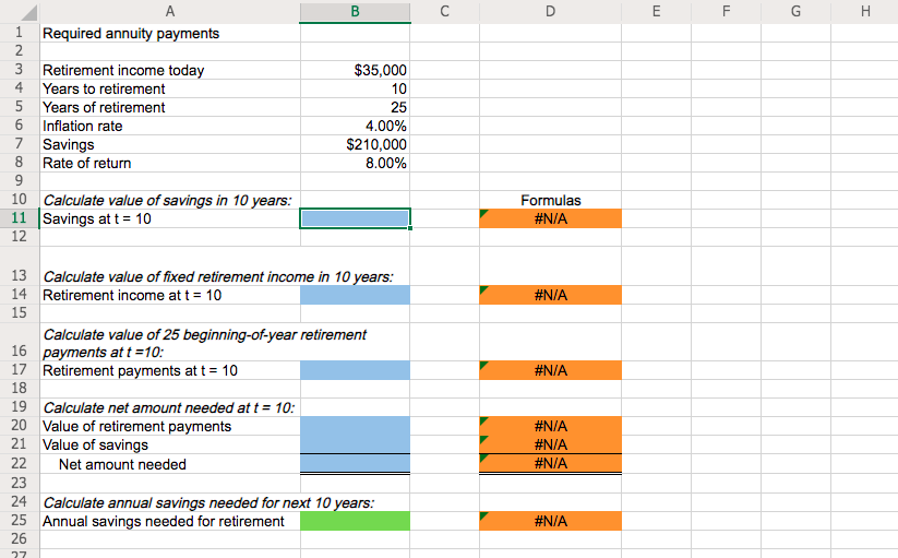 B D E F G H 2 1 Required annuity payments
