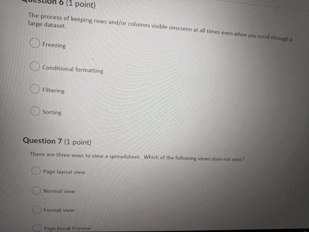 False Question 2 (1 point) When you insert a new column, the